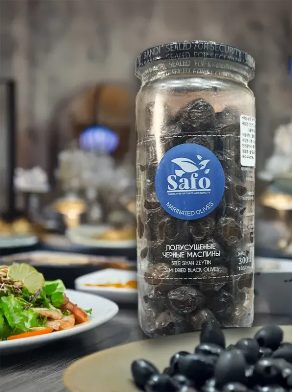 "SAFO" Полусушеные черные маслины 300gr