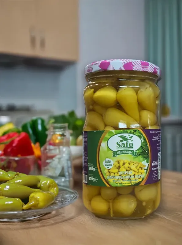 "SAFO" Острый маринованный перец (бейби) 360gr