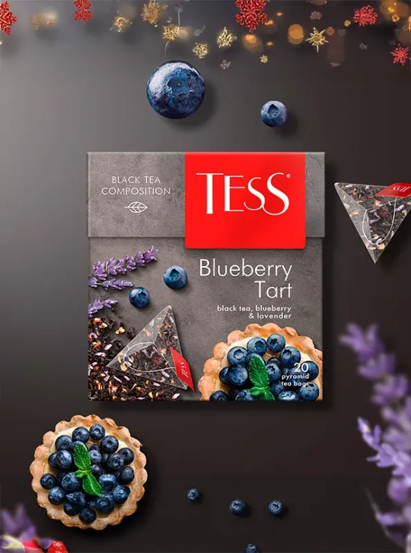 "TESS" Черный чай BLUEBERRY TART с черникой и лавандой 20pcs