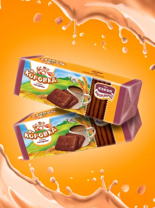 «КОРОВКА» Печенье с какао, 375 гp