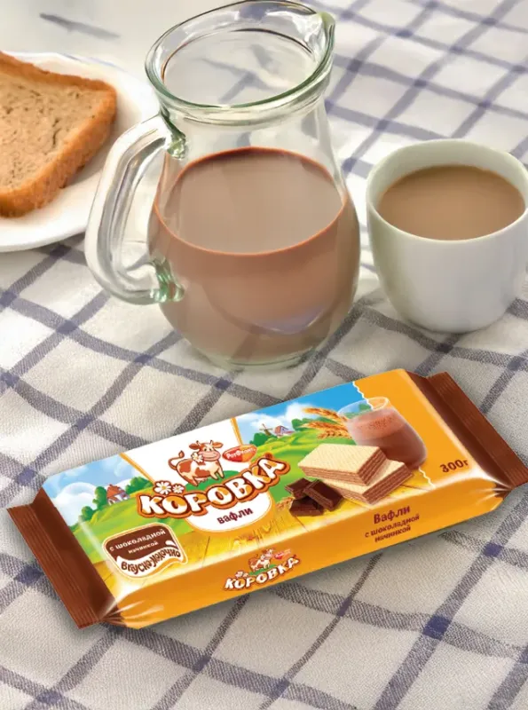 "КОРОВКА" Вафли с шоколадной начинкой 300gr