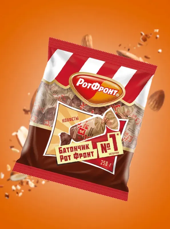 "РОТ ФРОНТ" Батончик Шоколадно-сливочный 250gr