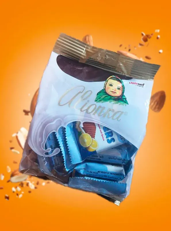 Вафельные конфеты "Аленка" с молоком и лимоном, 200 гp