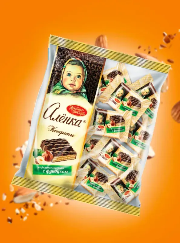 "АЛЁНКА" Вафельные конфеты с фундуком 250gr