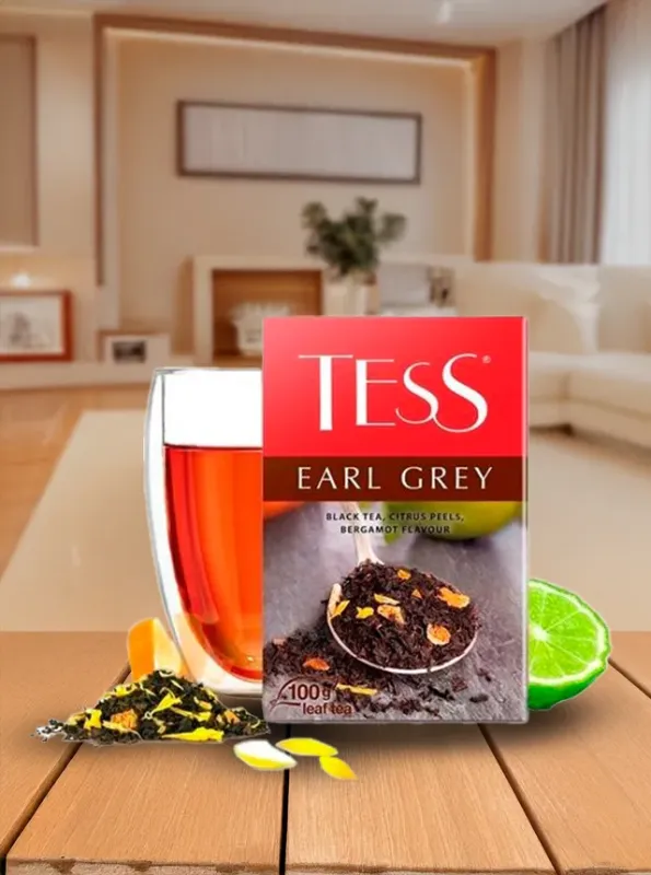 "TESS" Черный чай EARL GREY с цедрой цитрусовых и ароматом бергамота 100gr