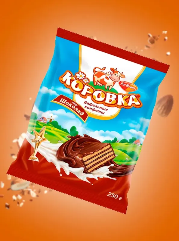 "КОРОВКА" Вафли с шоколадной начинкой 300gr