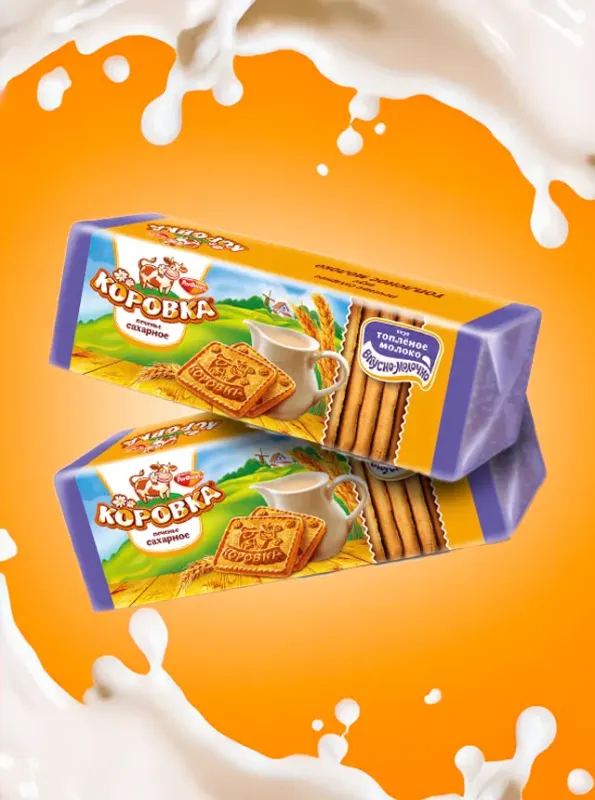 «КОРОВКА» Печенье с варёной сгущёнкой, 375 гp