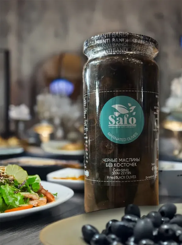 "SAFO" Черные маслины без косточек 490gr